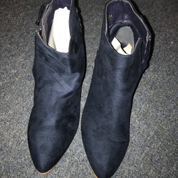 navy blue suede boots womens